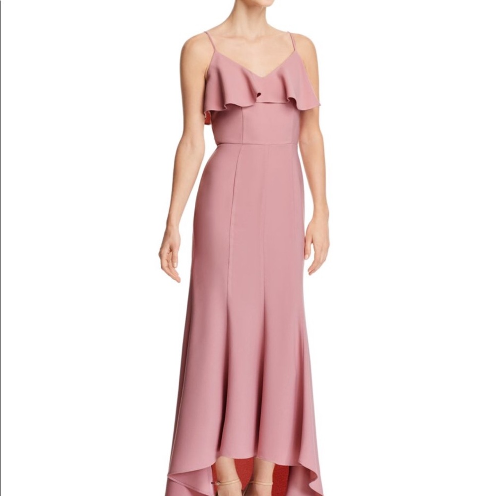 Aqua - High/Low Ruffled Gown - 100% exclusive